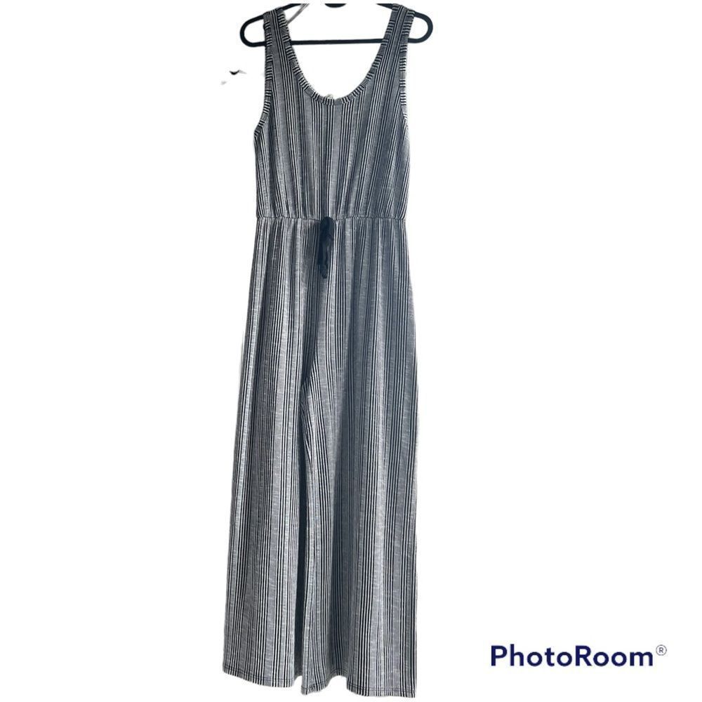 Caution to the wind flowy jumpsuit, small, striped, black and white , NWT